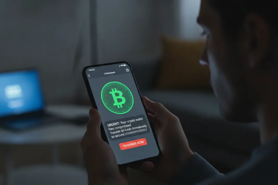 Celular exibindo conversa de mensagens, ilustrando golpe de falso suporte da Binance no Telegram