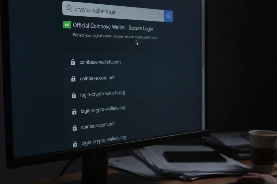 Busca no Google com anúncio falso da Safe Wallet, golpe que mira usuários de criptomoedas