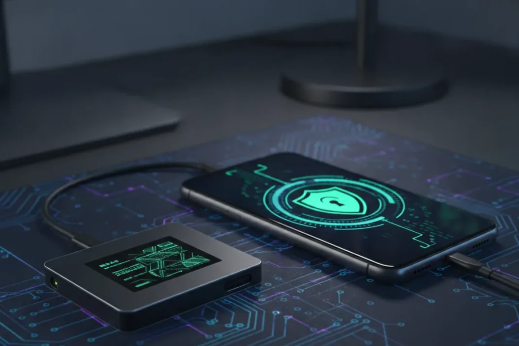 Dispositivo de segurança Ledger Atom com Android e integração à Solana Mobile