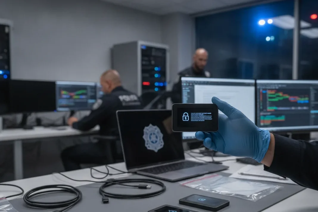 Carteira física de criptomoedas apreendida pela Polícia Federal na Operação Magen, no Rio de Janeiro