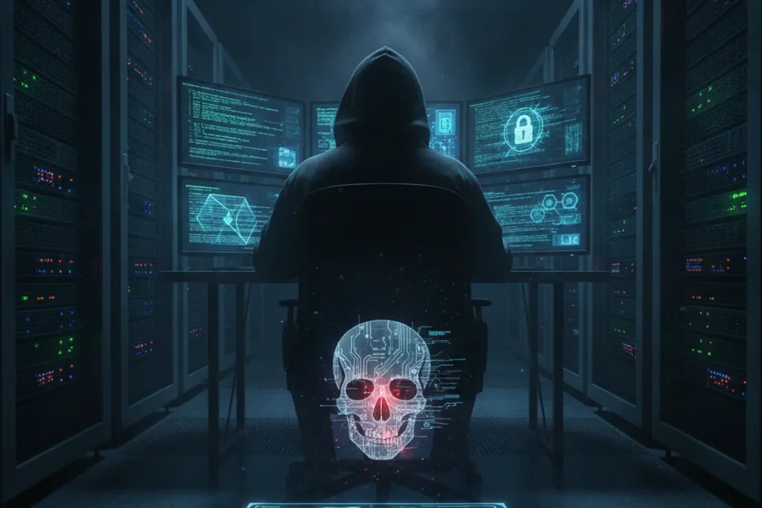 Ilustração de vazamento de dados da corretora Brasil Bitcoin com alerta de segurança digital